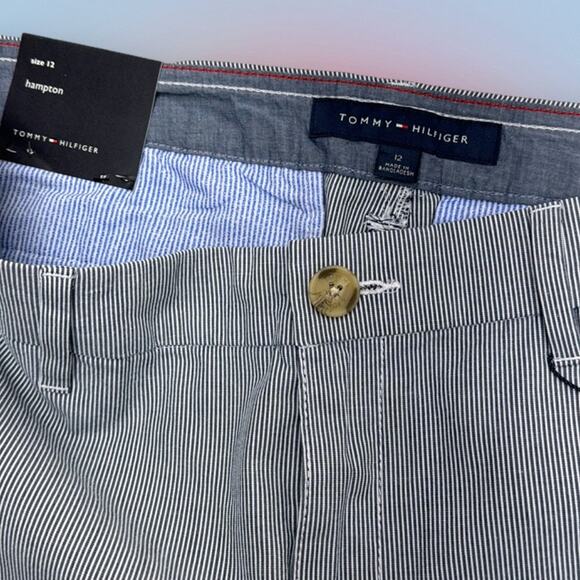 TOMMY HILFIGER Women’s 12 Blue White striped HAMPTON Pant - Picture 4 of 4